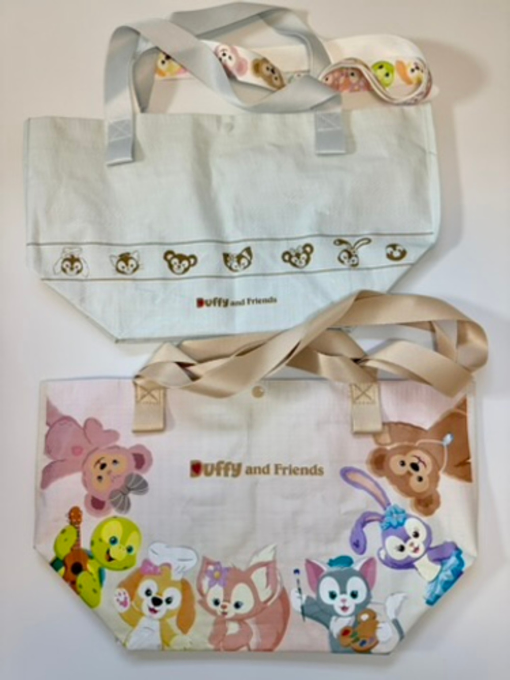 Hong Kong Disneyland Duffy & Friends Woven Tote Bags Set of 2